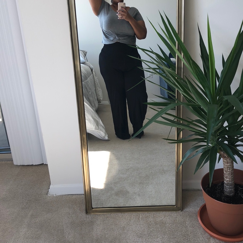 Wide Leg Pants with Front Split